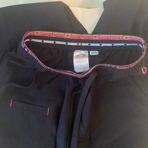 Heart and soul black scrub pant